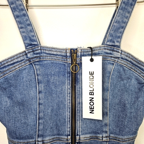 NEON BLONDE Jean Mini Dress - Picture 3 of 7